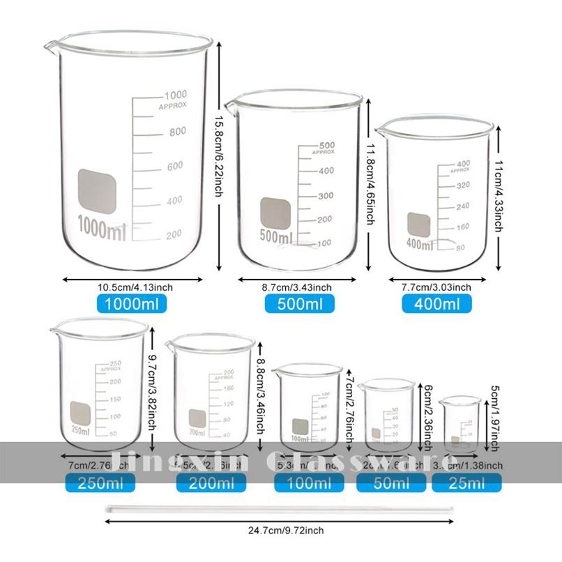 Size - glass lab beaker